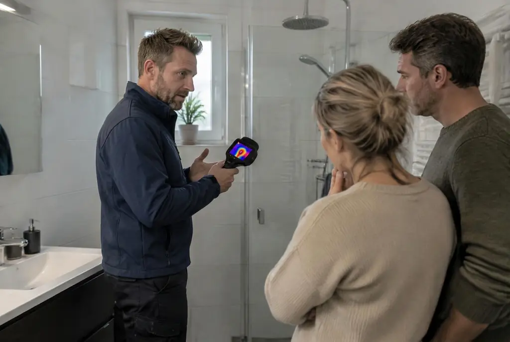 Lekdetectie Otterlo – specialist legt bevindingen uit aan bewoner
