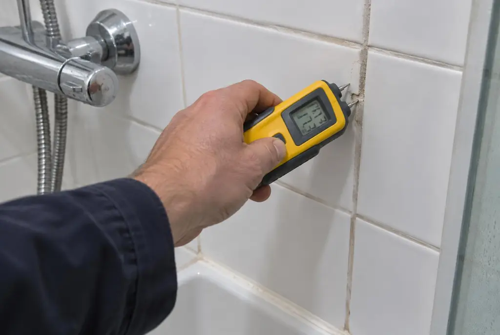 Lekdetectie Otterlo – vochtmeter op badkamertegels bij de douche